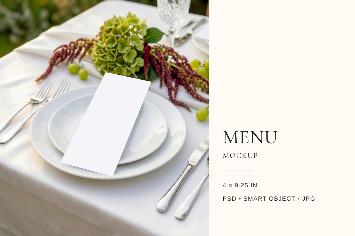 Chartreuse Wedding Menu Mockup, an Advertising Mockup by Serenefeeling (Photo 1 of 8)