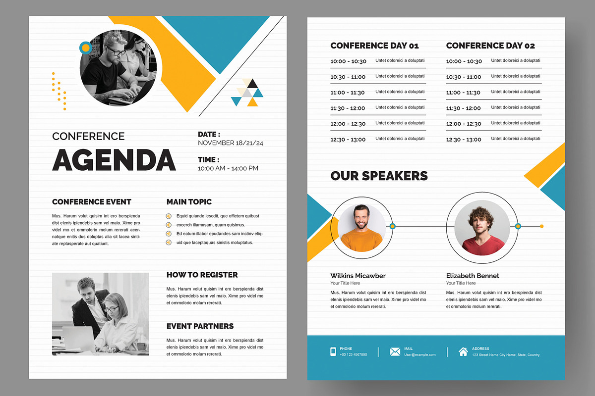 Conference Agenda Layout, a Stationery Template by ContestDesign (Photo 1 of 3)