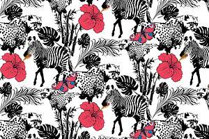 Pattern Of Zebra And Leopardand