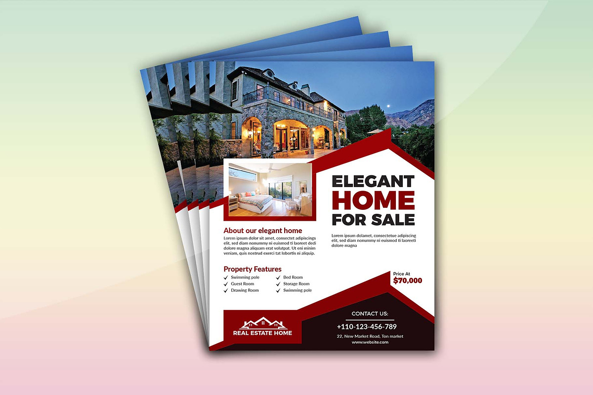 Real Estate Flyer Template (Editable, a Flyer Template by Creativpixl (Photo 2 of 5)
