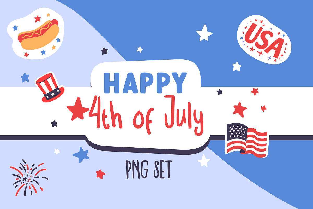 Patriotic 4th oh July PNG Graphics, a Graphic by Moon Up Studio Digital (Photo 1 of 3)