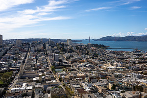 Panoramic view of San Francisco Bay and downtown skyline, USA, an Architecture Photo by GoodGoods