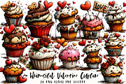 Whimsical Valentine Cupcake Clipart, an Illustration by OK Design (Thumbnail 1 of 6)