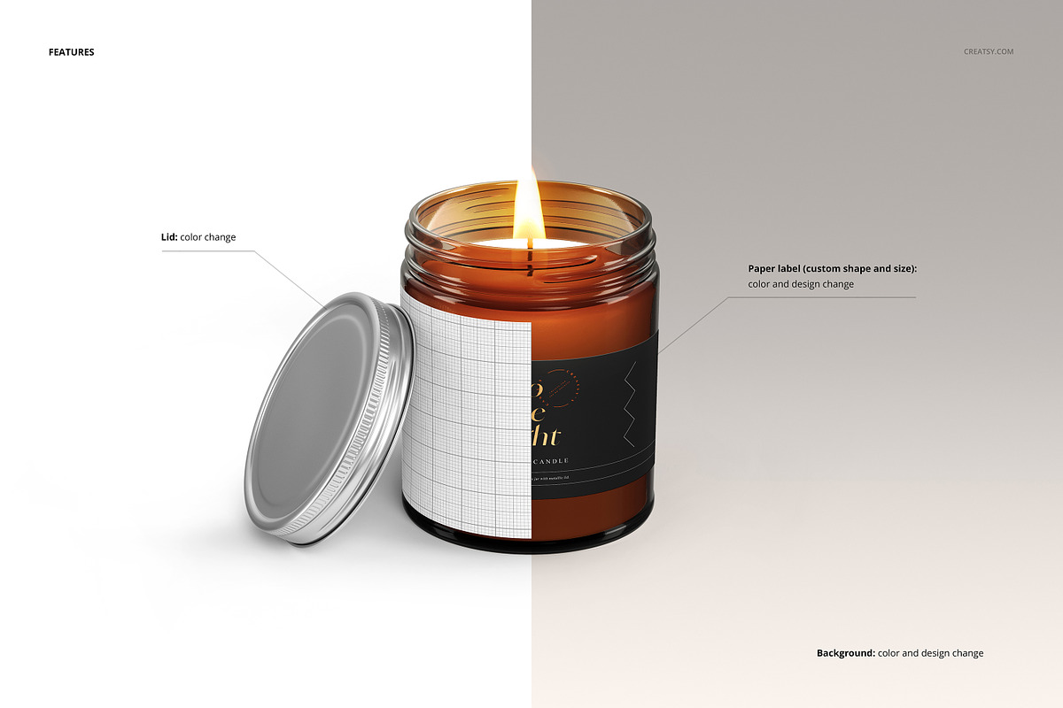 Amber Jar Candle Mockup Set, a Packaging Mockup by creatsy5 (Photo 3 of 11)