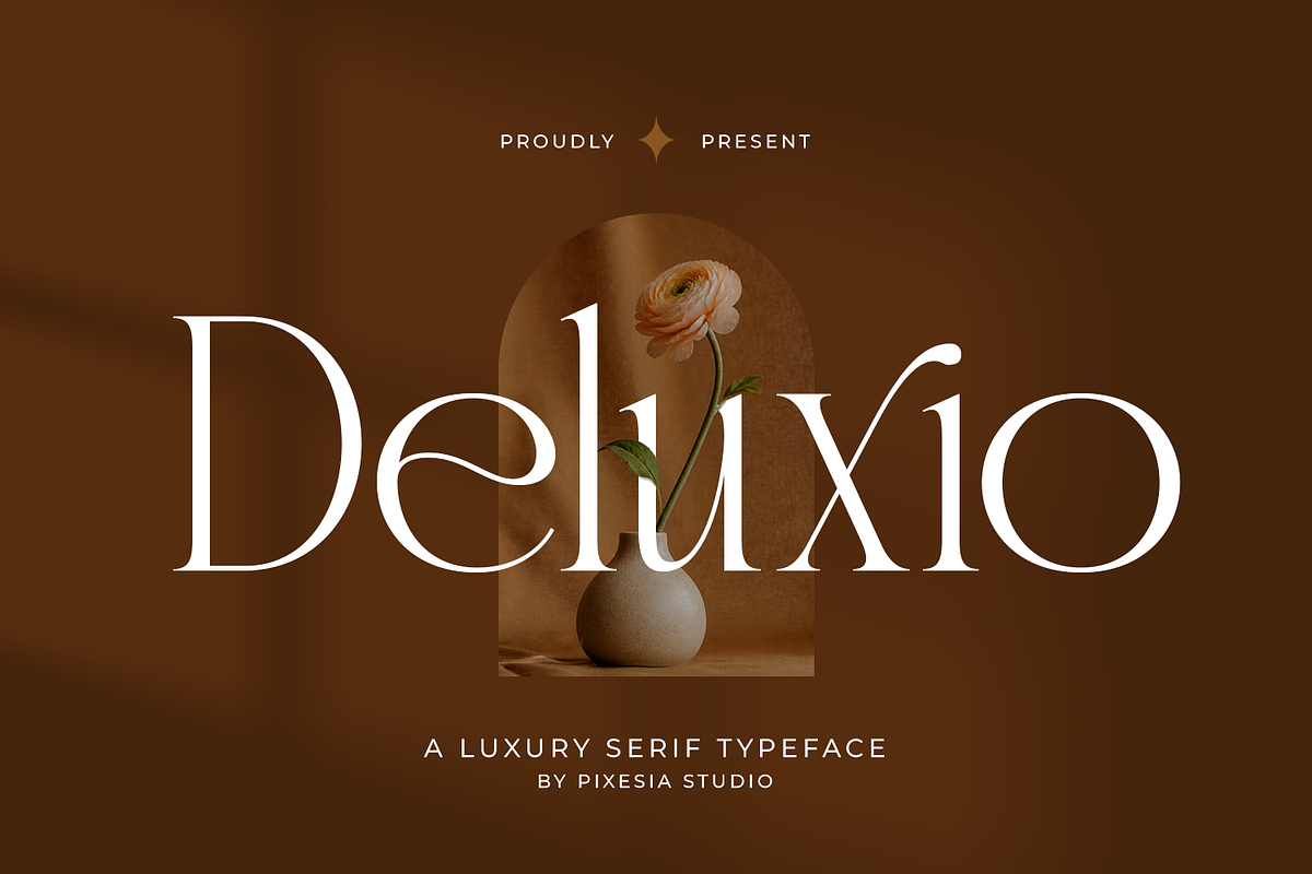 Deluxio - Modern Luxury Serif Font, a Serif Font by Pixesia Studio (Photo 1 of 10)