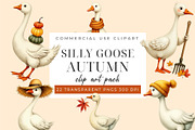 Silly Goose Autumn Clipart PNG, an Object Graphic by Printable Pretty Studio (Thumbnail 3 of 6)