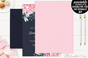 Navy and Pink Birthday Invitation, an Invitation Template by Blush Roses Print (Thumbnail 2 of 2)