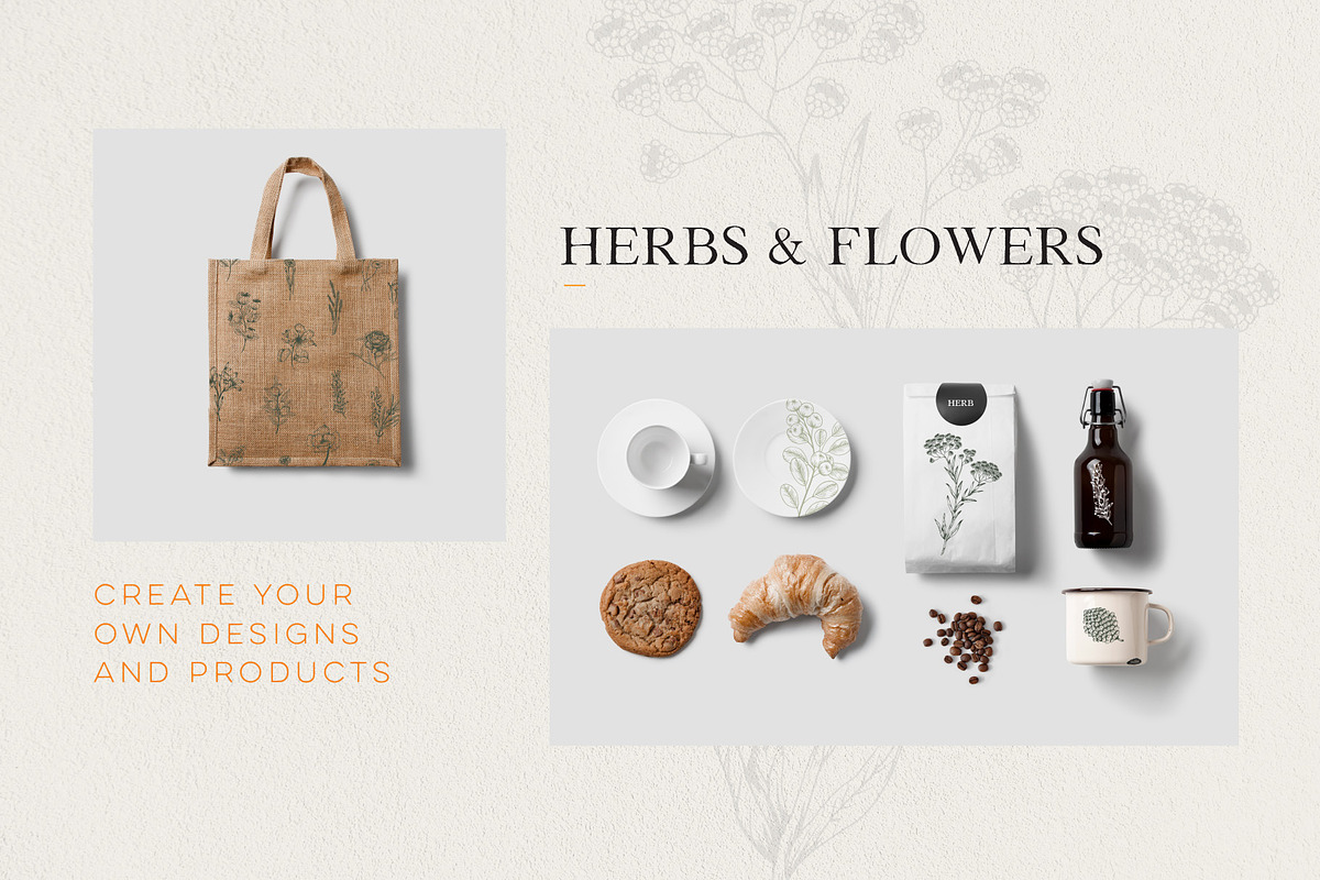 Herb & Flower Line Art in Vector, an Illustration by Manimanisa (Photo 8 of 8)