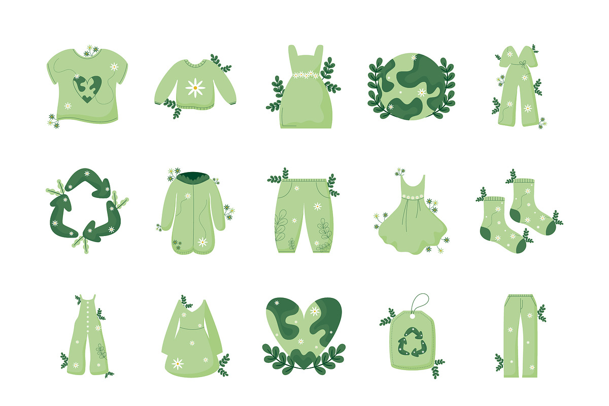 Sustainable Fashion Illustration Set