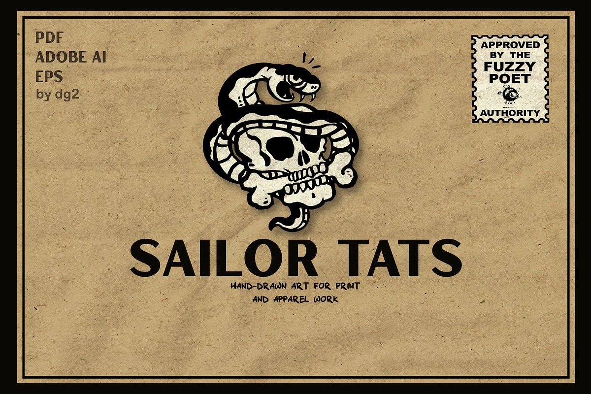 Tattoo Vector Pack | Hand-Drawn Art, a Decorative Illustration by Fuzzy Poet by DG2 (Photo 1 of 4)
