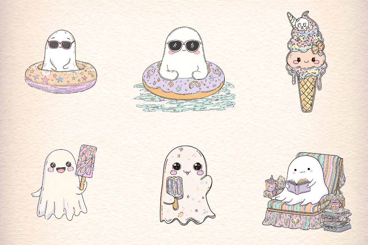 Pastel Spooky Summer Clipart, an Illustration by Digital Artistic99 (Photo 2 of 11)