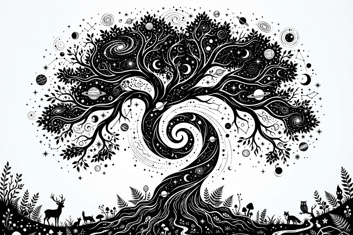 50 Mystical Galaxy Forest Silhouette, a Technology Illustration by Amazin_art (Photo 4 of 33)