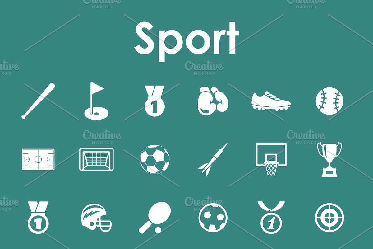 36 SPORT simple icons, an Outline Icon by Palau