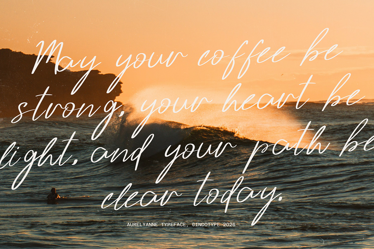 Aurelyanne - Elegant Modern Script, a Script Font by Indotype Foundry (Photo 2 of 10)