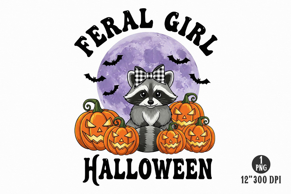 Vintage Halloween Raccoon PNG Bundle, an Illustration by Dream Creation (Photo 4 of 16)