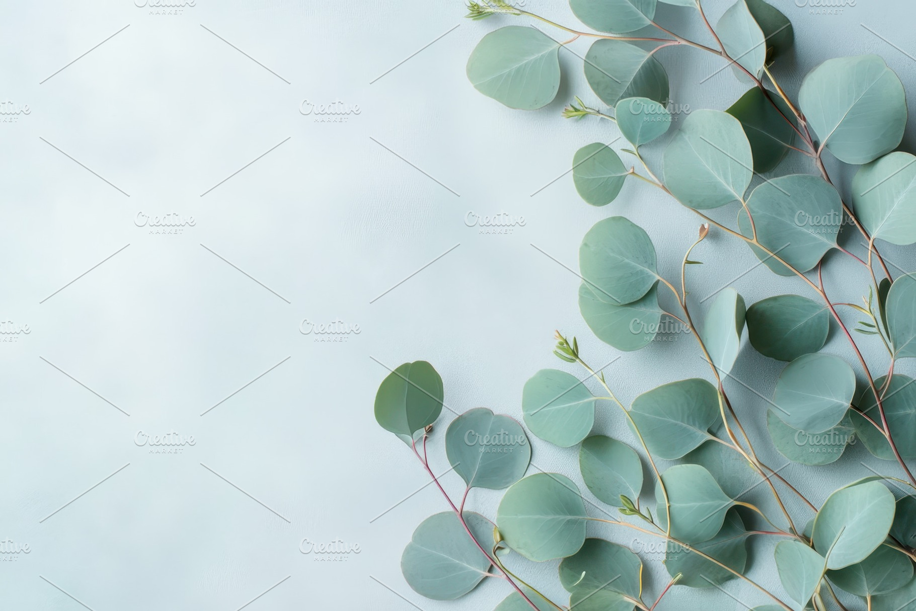 The top view of eucalyptus branches, a Photo by Pavel_design