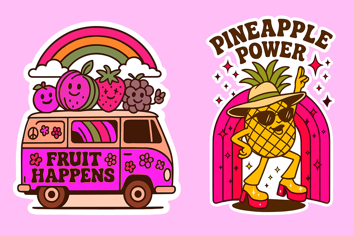Retro Fruit Squad - Groovy Summer, an Object Graphic by LaVika (Photo 10 of 11)