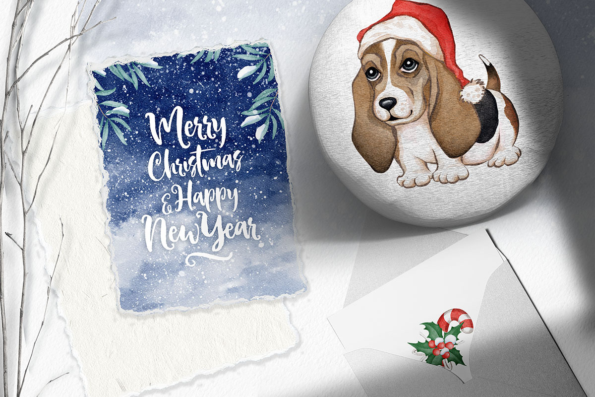 Woof Christmas Watercolors, an Animal Illustration by Eva Katerina (Photo 16 of 18)