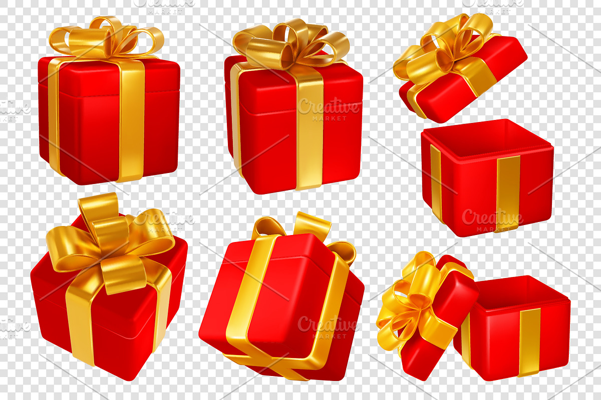 Gift Boxes Set, an Object Illustration by Vector beauty (Photo 2 of 2)