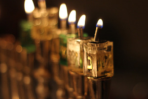 Glowing Menorah Abstract