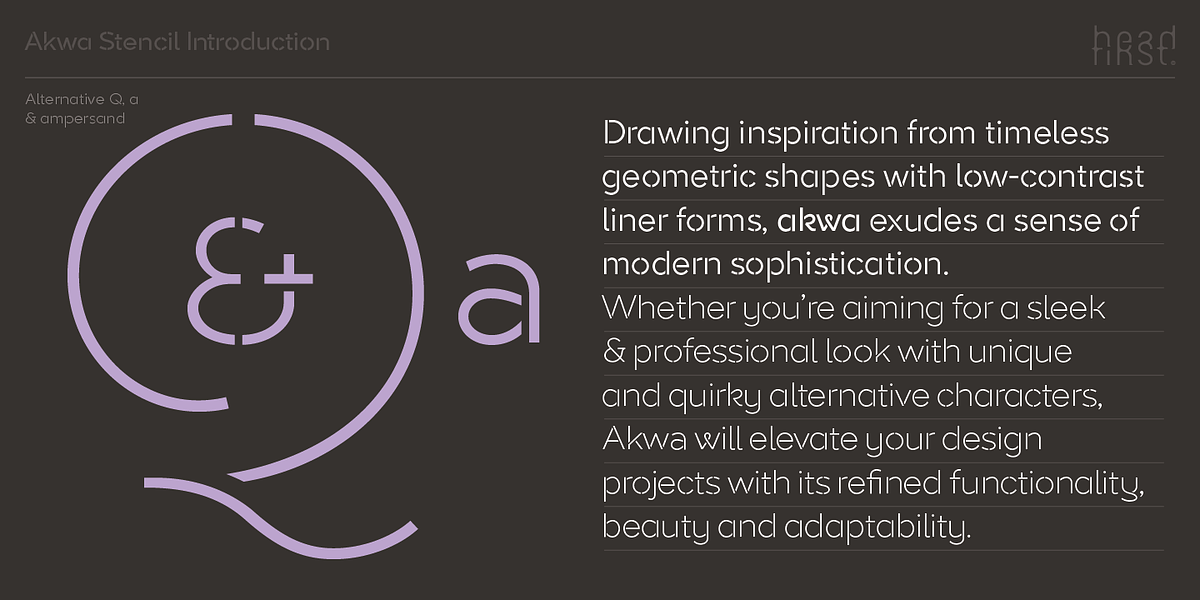 Akwa Stencil, a Sans Serif Font by HeadFirst (Photo 6 of 36)