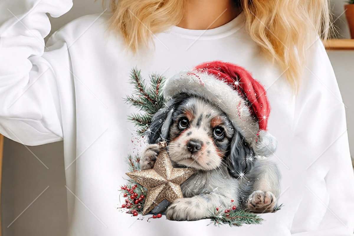 Whimsical Christmas Dog Clipart PNG, a Seasonal Illustration by Canvas Craft (Photo 5 of 10)