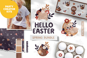 Cute Easter Clipart, Patterns, Print