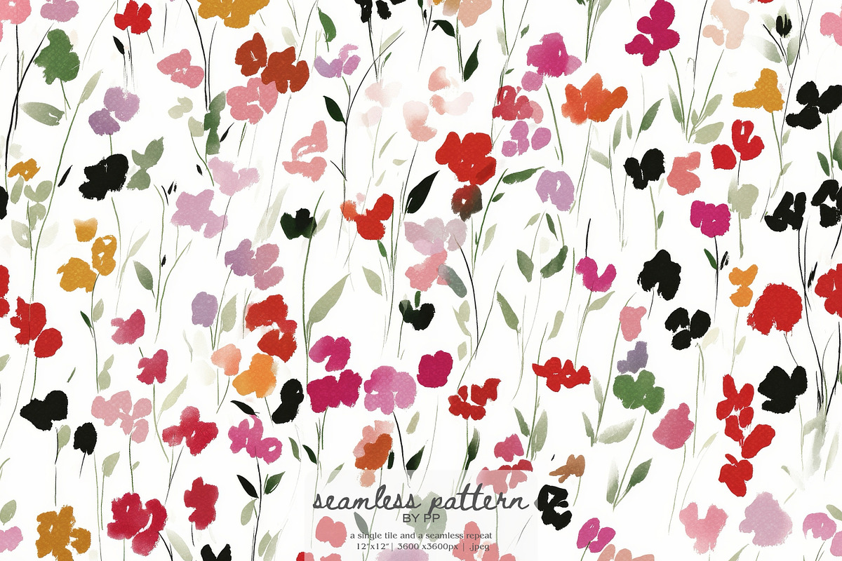 minimalist flowers seamless pattern, a Pattern Graphic by Pink Studio Art (Photo 1 of 4)