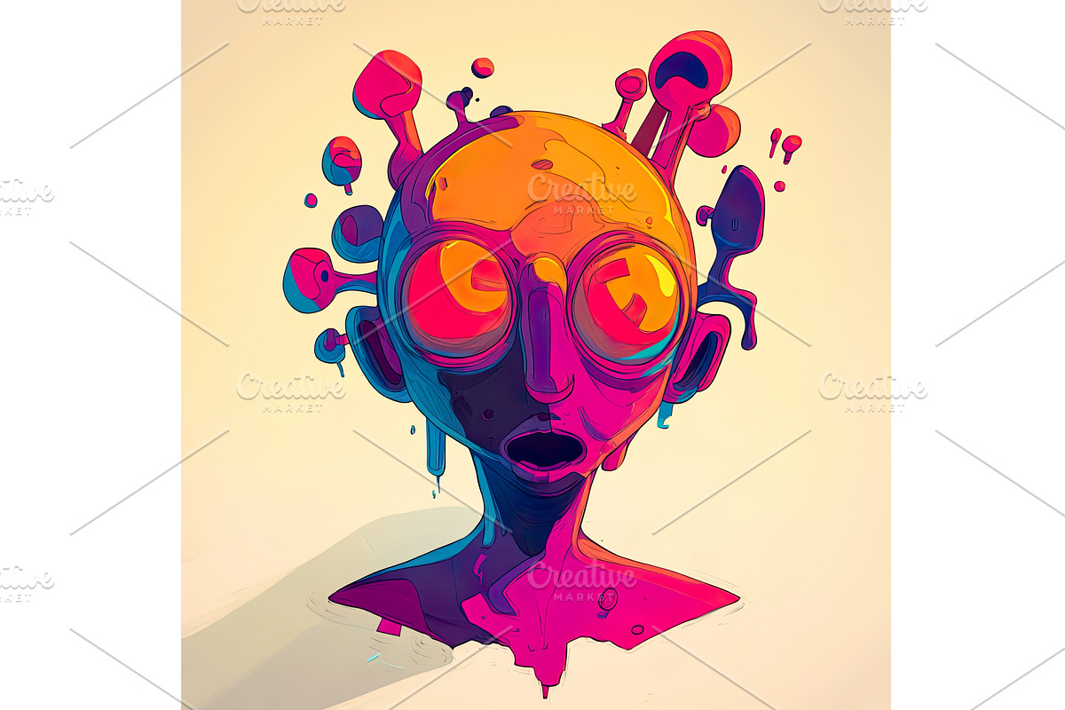 Surprised face in pop art style with, an Illustration by Lermont51