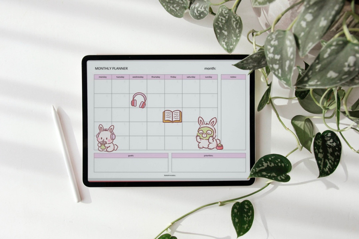 Josie Kawaii Bunny Self-Care Clipart, an Illustration by Blumensdiary (Photo 7 of 8)