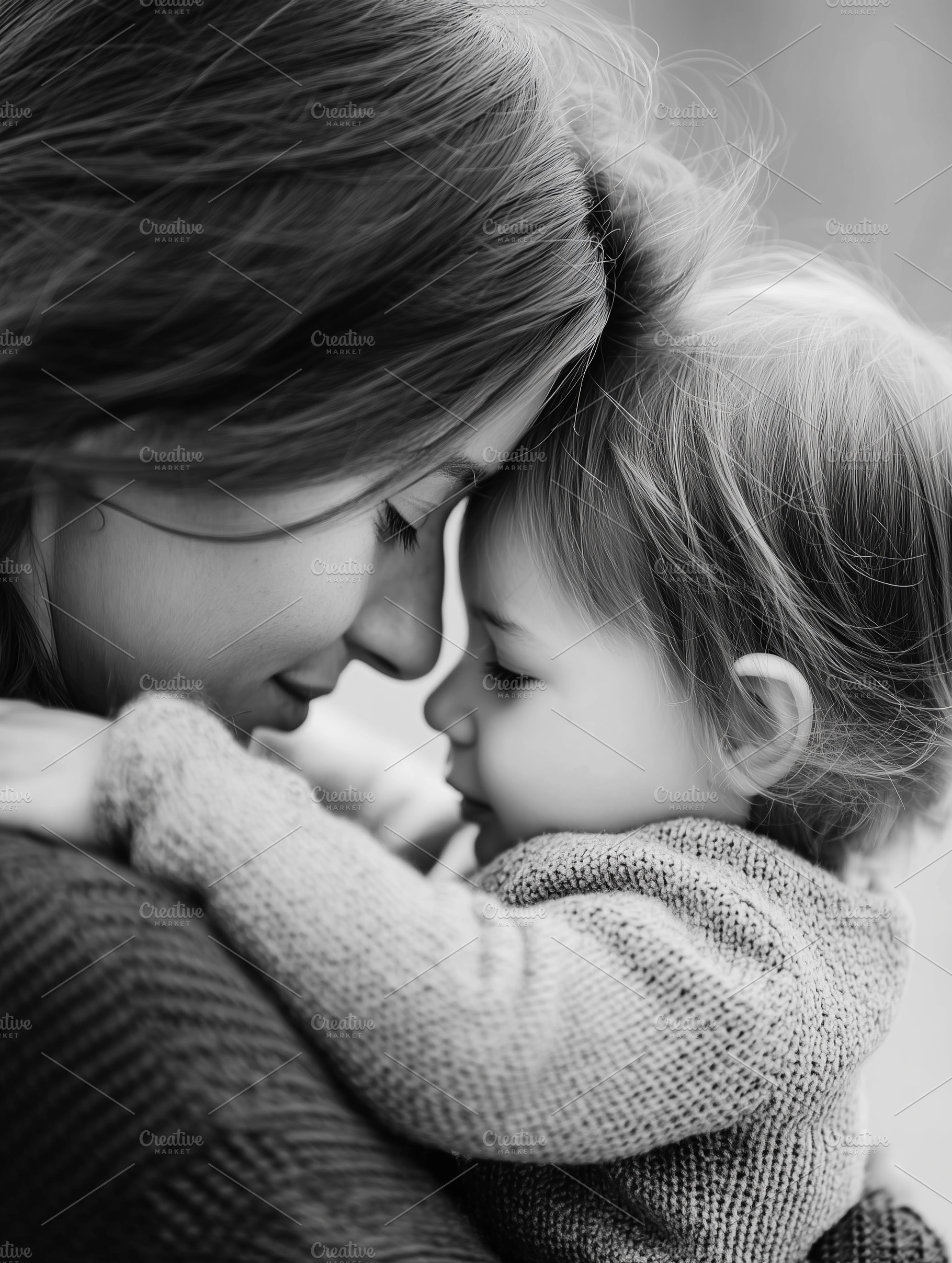 Tender black and white loving mother, a Person Photo by MistyDay