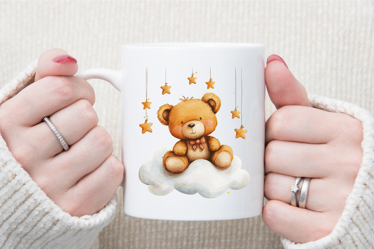 Nursery Teddy Bear Clipart,Boho Clip, an Illustration by Sublimation Artist (Photo 5 of 6)