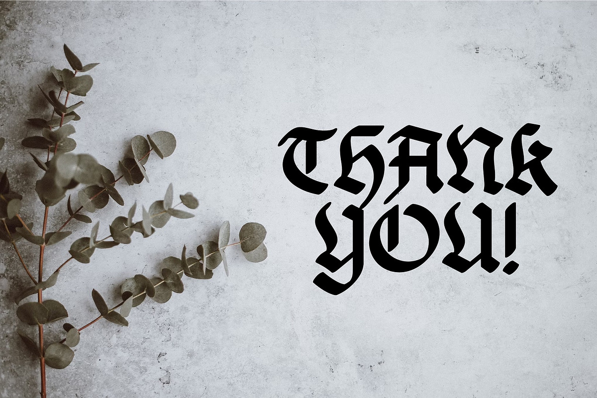 Glory Rose Gothic Blacklatter Font, a Blackletter Font by Gumrega Studio (Photo 4 of 6)