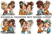 Whimsical Valentine Best Friends Cli, an Illustration by OK Design (Thumbnail 2 of 6)