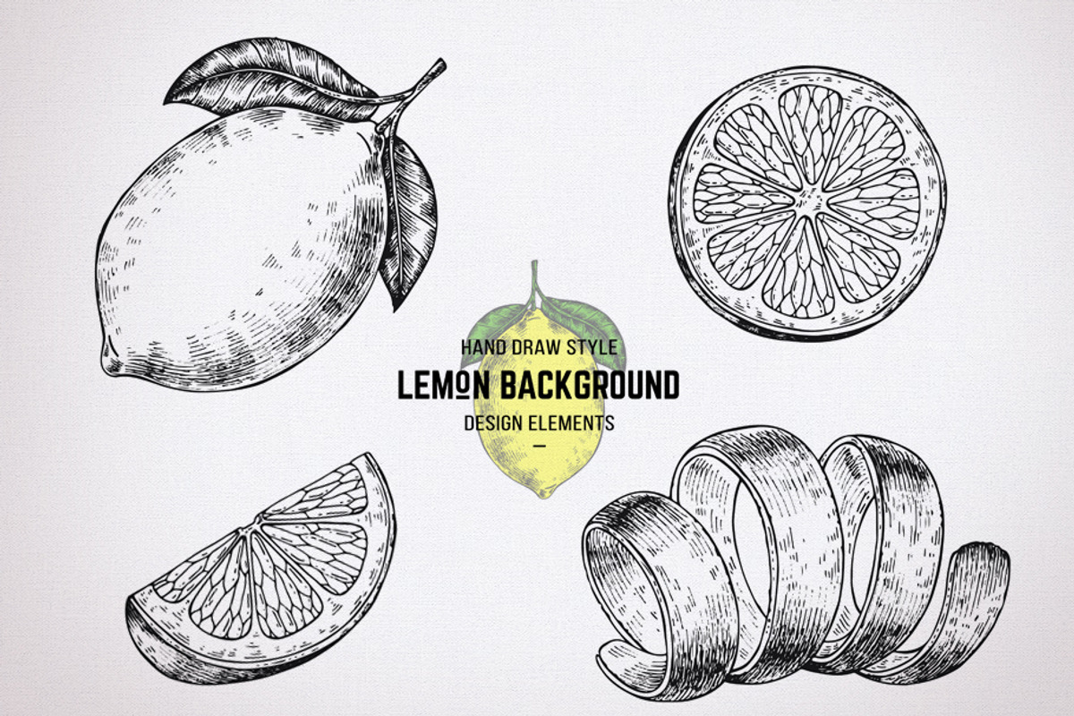 Lemons vector sketches, an Object Graphic by WalnutBird (Photo 3 of 6)