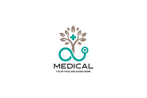 Medical Tree Stethoscope Logo
