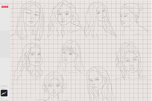 Procreate Portrait Face Guides Stamp