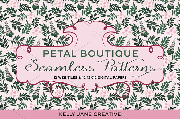 Floral Web Tiles & Digital Papers preview 3
