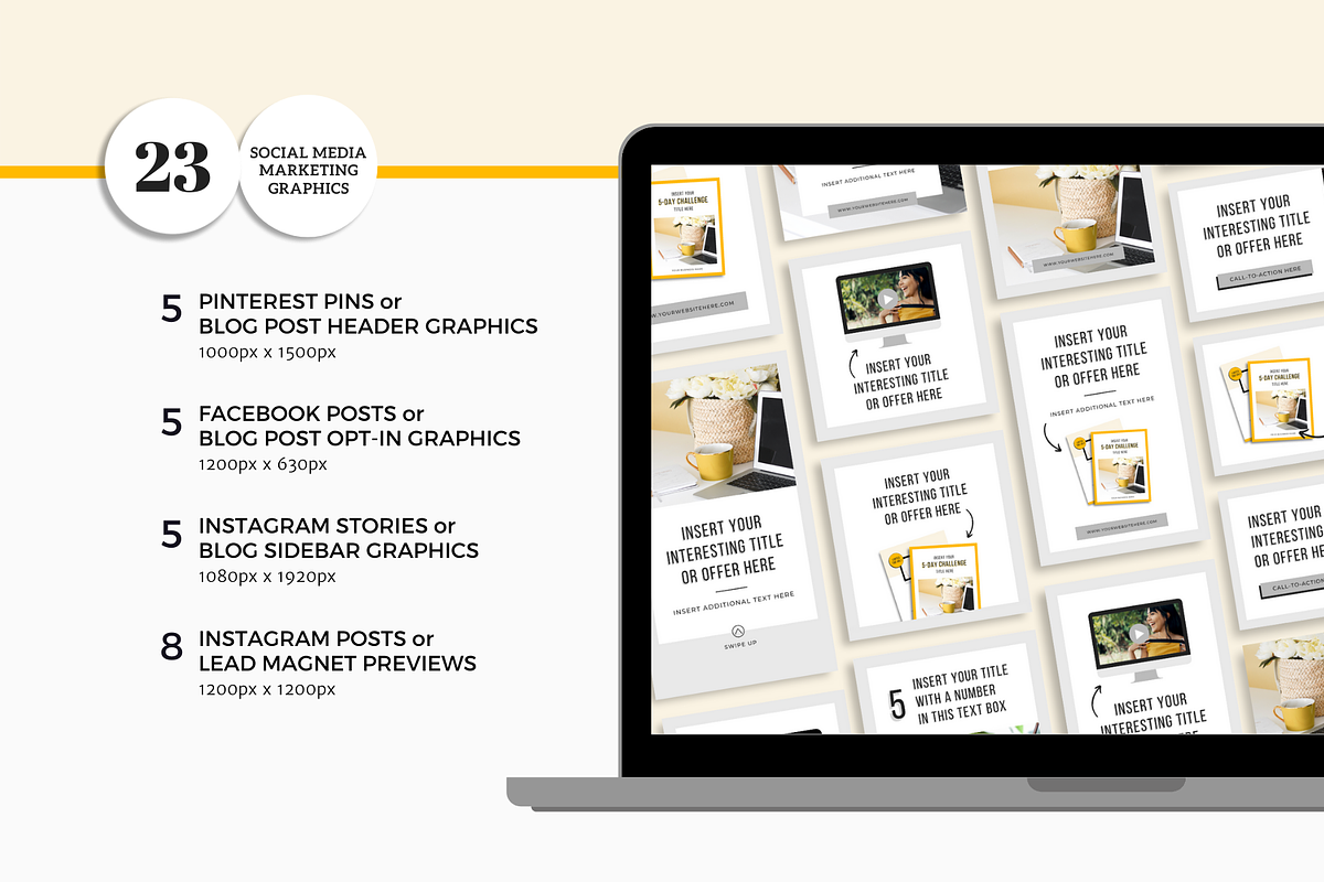 5-Day Lead Magnet Challenge Bundle, a Magazine Template by ProductiveandFree (Photo 3 of 18)