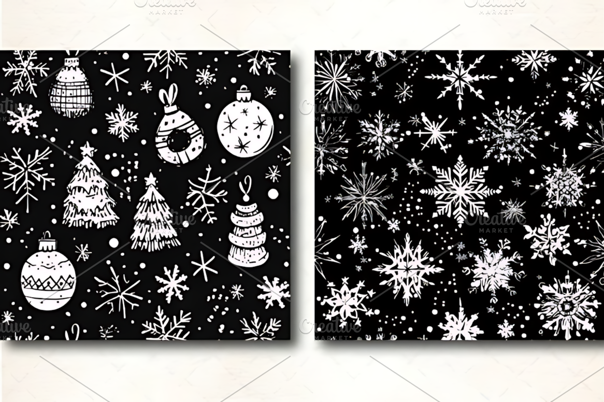 Black and White Christmas Patterns, a Pattern Graphic by Design Station (Photo 5 of 5)