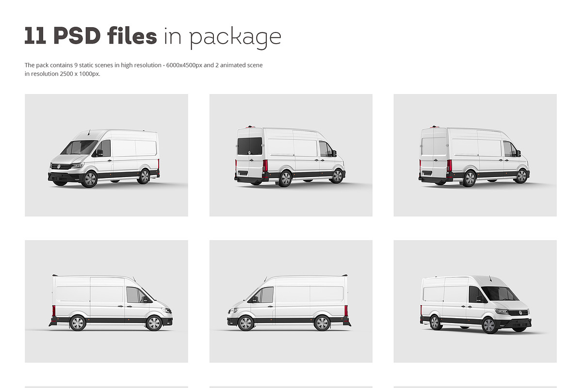 Cargo Van Mockup Set, a Product Mockup by WebAndCat (Photo 2 of 12)