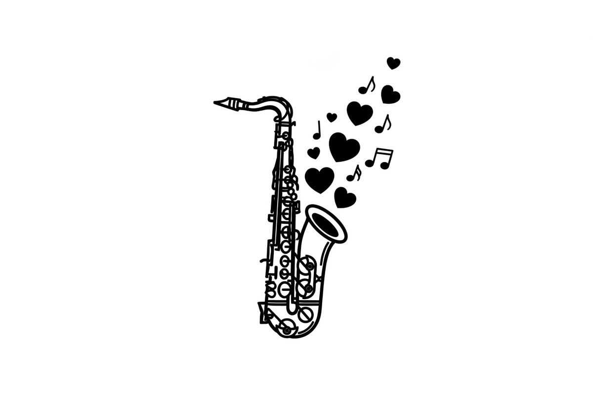 Saxophone Music Love Vector Bundle, an Illustration by Designs_River (Photo 20 of 51)