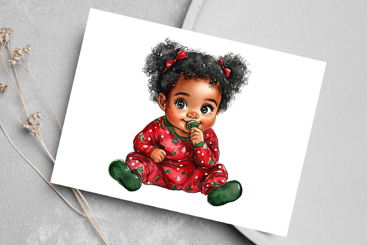 African American Christmas Clipart, an Illustration by Canvas Craft (Photo 6 of 7)