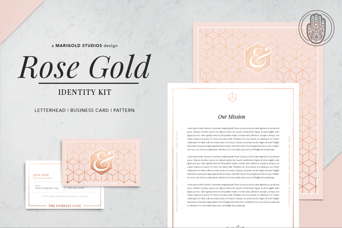 ROSE GOLD | Identity Kit, a Stationery Template by Marigold Studios (Photo 1 of 7)