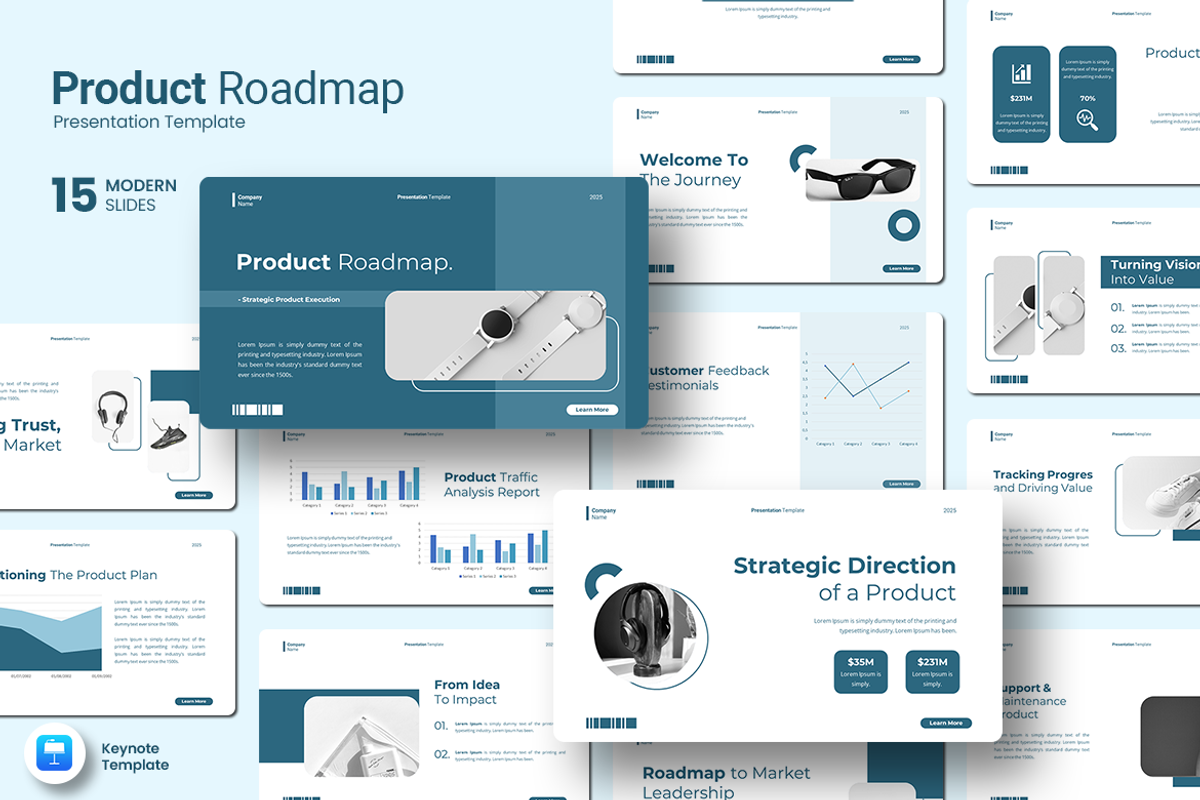 Product Roadmap - Keynote Template, a Presentation Template by Iqsiart Studio (Photo 1 of 3)