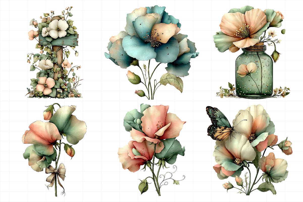 Spring Sweet Peas Flower Clipart, an Illustration by Daily.Designs (Photo 5 of 8)