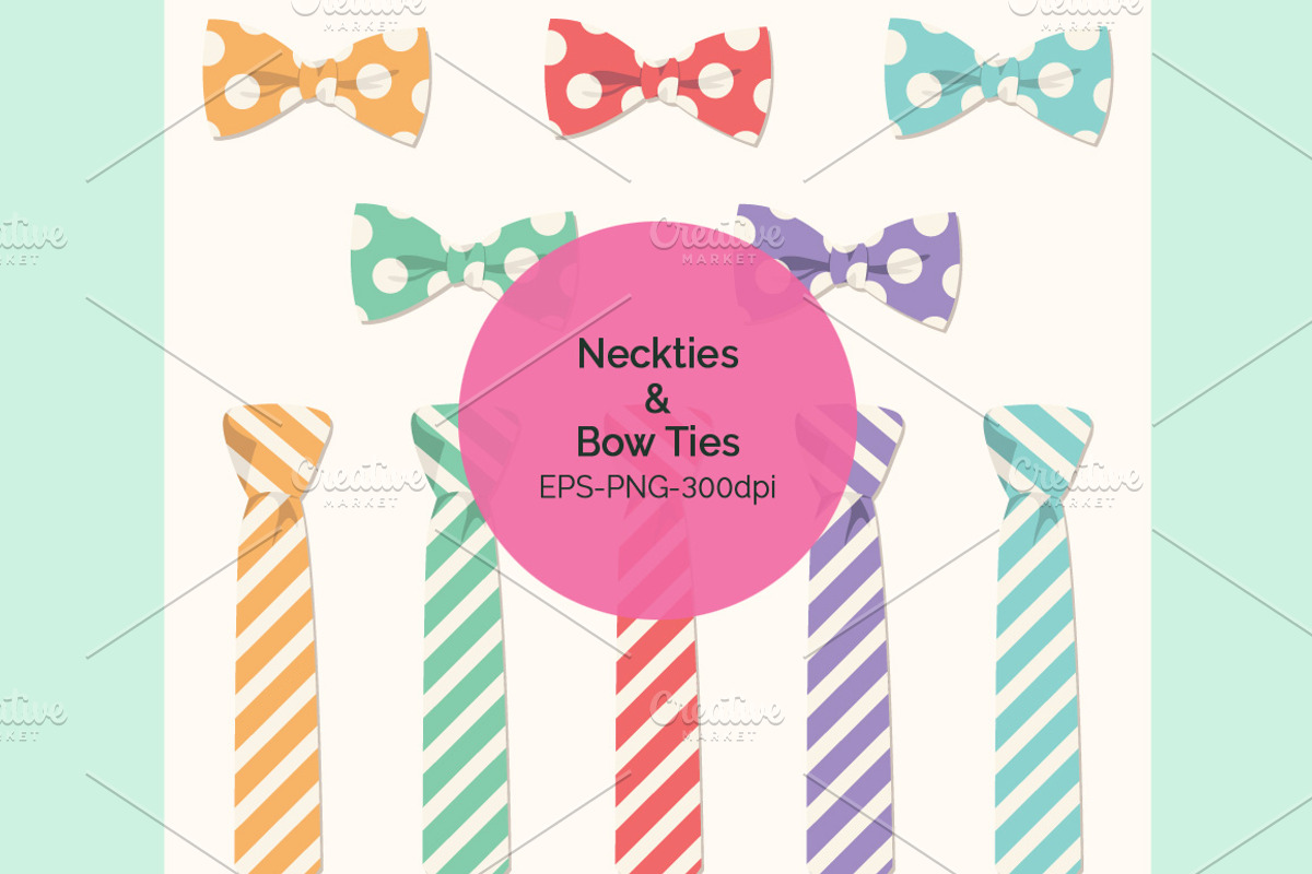 Bow Ties & Neckties Clipart Set, a Work Illustration by Digital Sugar (Photo 1 of 3)