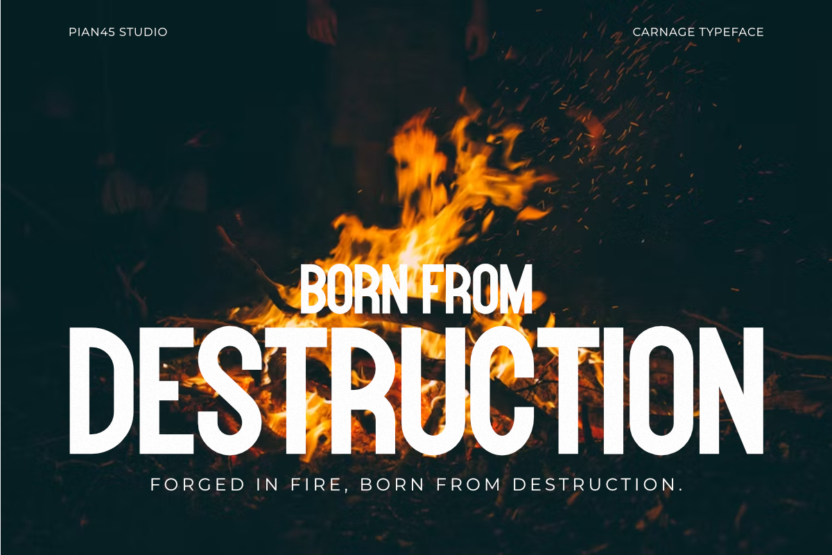 Carnage - Bold Condensed Sans Font, a Sans Serif Font by Pian45 Studio (Photo 3 of 6)