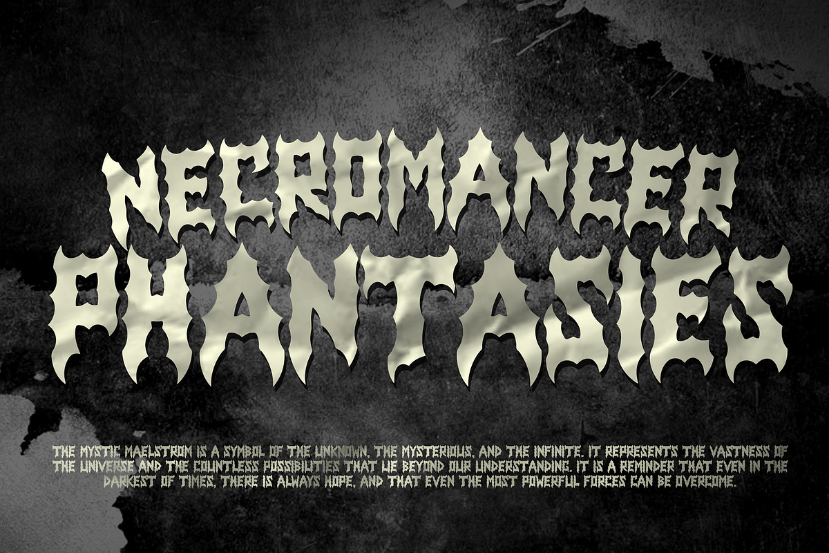 Obscure Metal Horror Blackletter Y2k, a Blackletter Font by dansdesign (Photo 7 of 12)