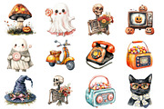 Cute Retro Halloween Clipart, an Illustration by SinaCreation (Thumbnail 3 of 5)
